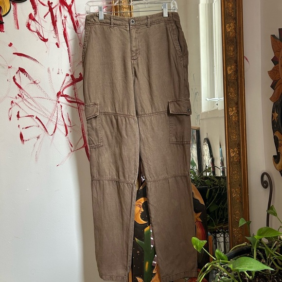 Cloth & Stone Brown Straight Leg Cargo Pants 24" - Picture 16 of 16